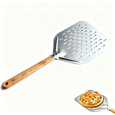 Pala per pizza 40 x 30 cm, realizzata in alluminio, dimensioni perfette e design perforato per una cottura perfetta della pizza.