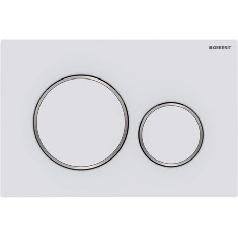 Placca Geberit Sigma20 Round Bianco Opaco / Cromato Lucido Doppio Tasto 115.882.JT.1 Bianco Opaco