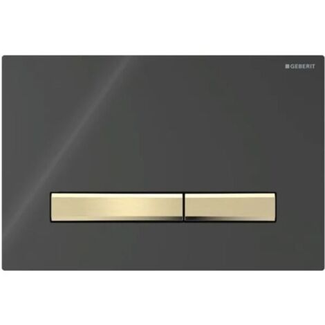 Placca Geberit Sigma50 Square Nero / Ottone Doppio Tasto 115.672.DW.2 Nero