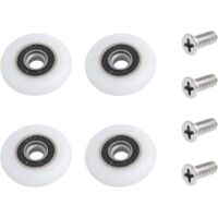 Rulli per porta doccia, 4 pezzi di ruote di ricambio per porte scorrevoli della doccia (25 mm)