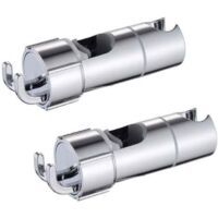 Supporto doccia cromato regolabile con 2 ganci per aste doccia da 18 a 25 mm, supporto doccia in ABS a parete