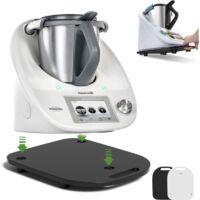 Tavola scorrevole in acrilico opaco per Thermomix TM6 TM5: cursore per un facile spostamento, accessorio per robot da cucina Thermomix, movimento rapido (nero)
