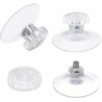 Confezione da 30 ventose con filettatura e dadi zigrinati, Ø 45 mm, trasparenti, per auto, campeggio, finestra, parasole