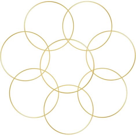 Anneaux floraux en métal doré de 20 cm pour décorations florales à faire soi-même (1/5)