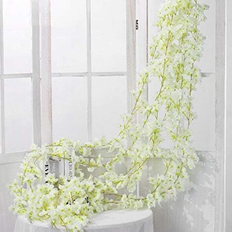 2 pièces -Blanc 180 cm / 70 Pouces Fleur Artificielle Fleur de Cer