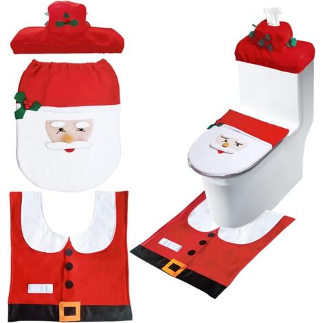 Ensemble de housse de siège de toilette Père Noël, 3 pièces (1/5)