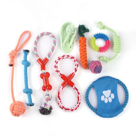 Jouet pour chien, lot de 10 pièces, corde à mâcher, jouet interactif pour chien (1/5)