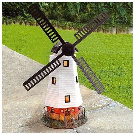 Moulin à vent de jardin, étanche, à énergie solaire, automatique