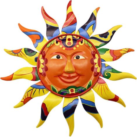 Décoration murale soleil en métal de 32,3 cm (12,7 pouces) pour intérieur (1/3)