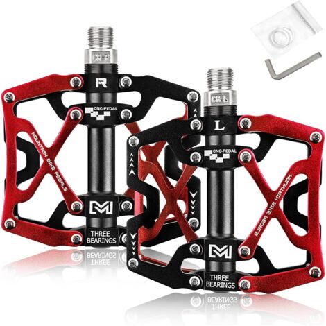 paire de pédales de vélo VTT plates, corps en aluminium usiné CNC, diamètre de la plateforme (1/5)