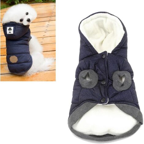Manteau pour chien à capuche, vêtement chaud pour animaux de compagnie avec capuche pour chiens de petite et moyenne taille (1/5)