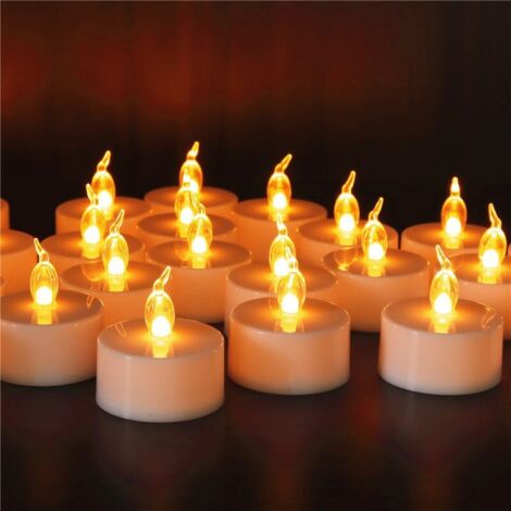 Ensemble de 48 bougies LED à piles avec flamme vacillante, décoratives (1/5)