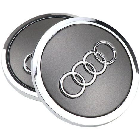 Cache-moyeu de roue gris mat 69 mm d'origine Audi, monopièce, pour aluminium