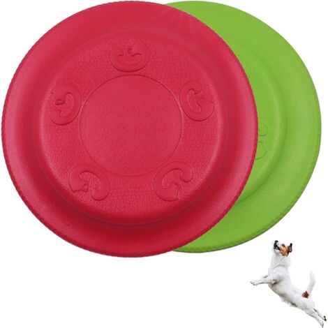 Frisbee pour chien Rouge+Vert, 2 disques, 17 cm, jouet pour chiens (1/5)
