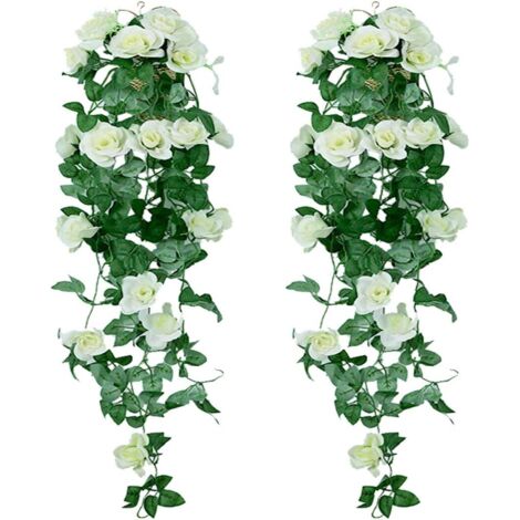 Plantes artificielles suspendues blanches, 2 pièces de 85 cm de long - Faux So (1/5)