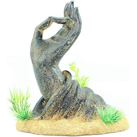 Décoration de main en jade de Guanyin, poisson et crevettes, Hideou façonné à la main (1/5)