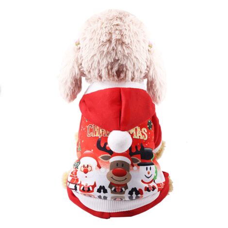 Manteau pour chien et chat avec capuche, manteau d'hiver et d'automne, chaud, manteau de Noël en acrylique (1/5)