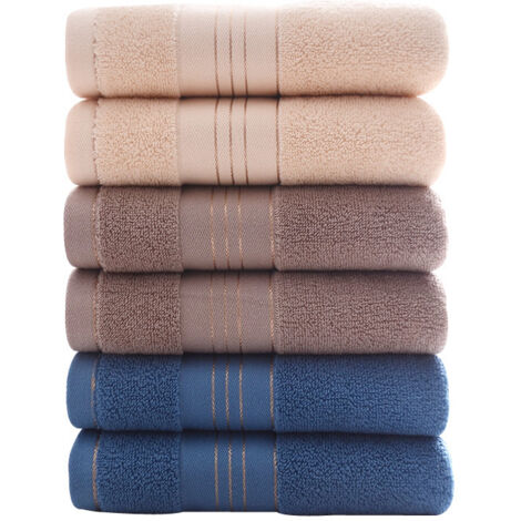 Lot de 6 serviettes épaisses et absorbantes en pur coton (34 x 74 cm), douces. (1/3)