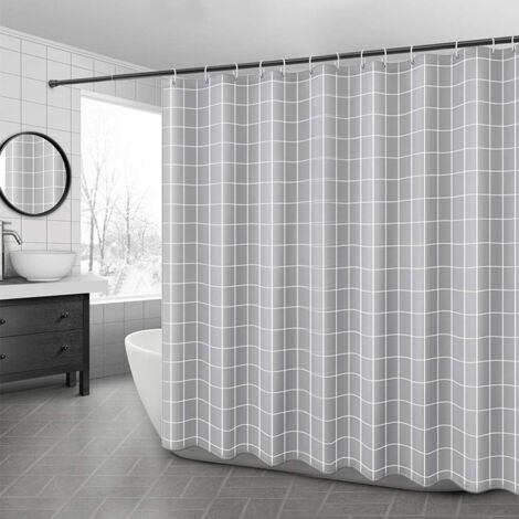 Rideau de douche en tissu imperméable et résistant à la moisissure (1/5)