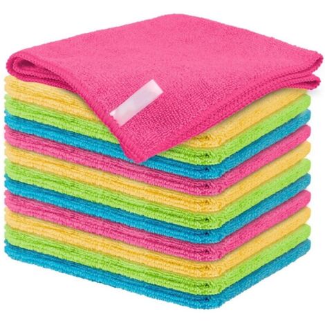 Chiffon de nettoyage en microfibre, lot de 12 chiffons de nettoyage, lingettes nettoyantes (1/5)