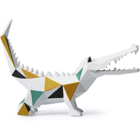 Statuette décorative de crocodile, figurine en résine, sculpture artistique. (1/5)