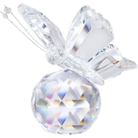 Figurine décorative de papillon volant en cristal avec socle en verre (1/5)