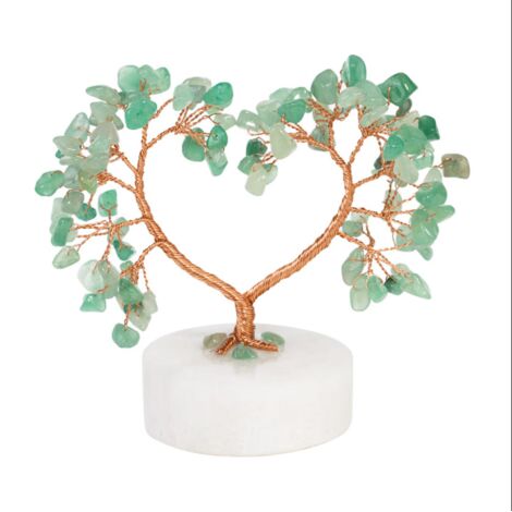 Décoration Feng Shui : Arbre de Vie en pierre précieuse, fil d'or rose. (1/4)