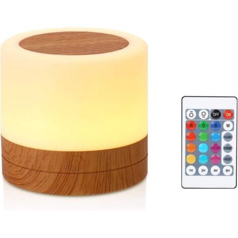 Veilleuse, mini lampe de chevet 360° disponible en plusieurs couleurs, rechargeable (1/5)