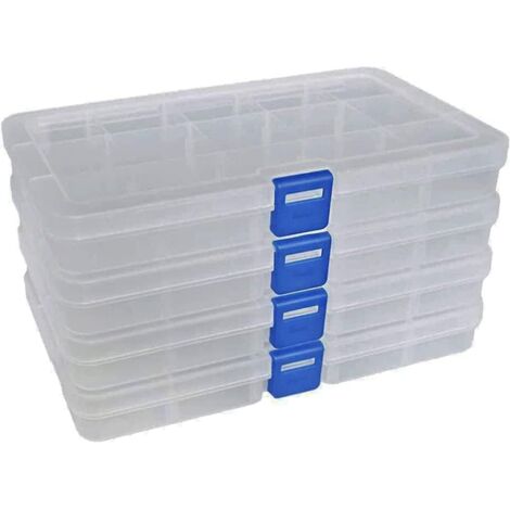 15 compartiments x 4 Boîte De Rangement Plastique Transparente (1/5)