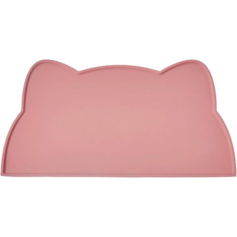 Tapis d'alimentation rose pour chats et chiens, tapis en silicone antidérapant pour gamelles (1/5)