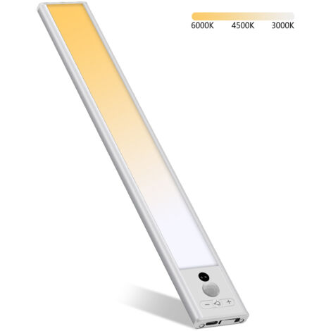 Lampe LED blanche de 30 cm avec fonction de variation d'intensité à trois couleurs et détecteur de mouvement (1/4)
