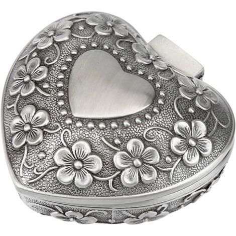 Boîte à bijoux en métal rose sculpté en forme de cœur - Boîte à bijoux (1/5)
