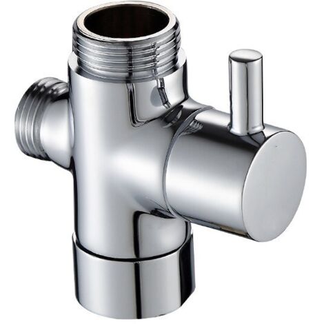 Robinet 3 voies, robinet 4 voies à 3 têtes (bouchon rond), laiton massif, raccord de douche G1/2 (1/5)
