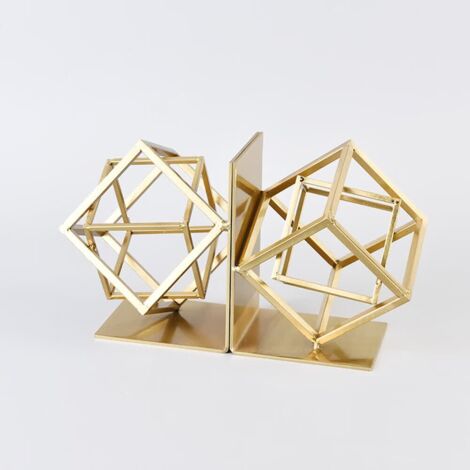 Sculpture cubique géométrique en fer – Statue décorative minimaliste (1/3)