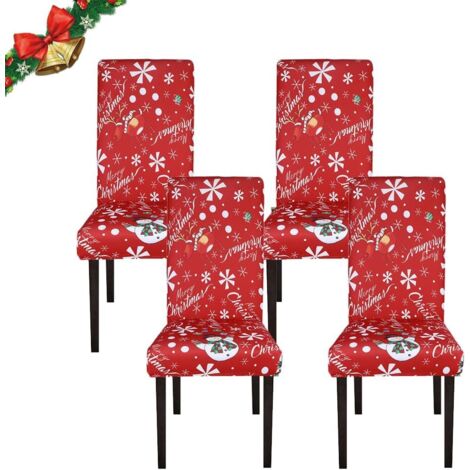Ensemble de housses de chaises de Noël, extensibles et lavables en machine. (1/5)