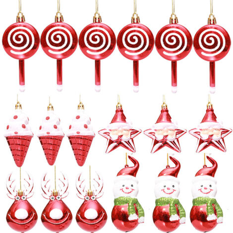 Ensemble de 18 décorations de Noël à motif de bonbons, sucettes ou (1/5)