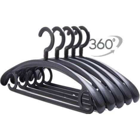 Lot de 10 cintres en plastique robuste, capacité de charge de 11 kg, crochets pivotants, épaules larges (1/5)