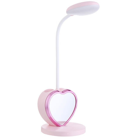 Lampe de bureau LED rechargeable pour filles, port USB et porte-stylo, Di