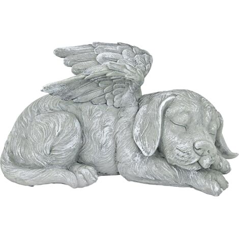 Pierre tombale commémorative pour animaux de compagnie Design Toscano, statue d'ange pour chien, en hommage à une bête. (1/5)