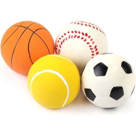 Lot de 4 balles en latex couineuses de 6 cm pour chiots, balles de sport, ensembles (1/5)