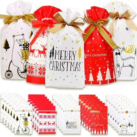 Passez votre curseur sur l'image pour l'agrandir sacs cadeaux de Noël, 300 pièces avec cordon de serrage. (1/5)