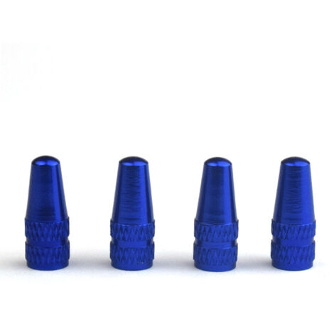 Bouchons de valve en aluminium, lot de 4, bouchons bleus, compatibles avec les valves Presta (1/5)