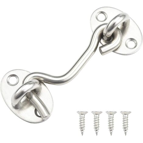 2 loquets et verrous argentés pour serrures de porte, crochets de cabine, silencieux (1/5)