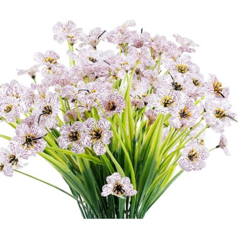 Fleurs de violette artificielles, 6 pièces – 16 x 35 cm (blanches) (1/5)