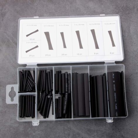 Assortiment de 127 tubes thermorétractables noirs (1/5)