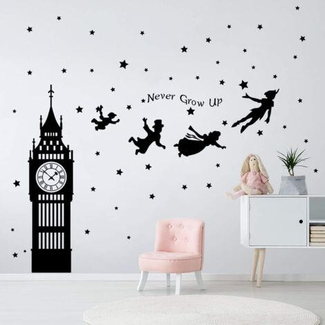 Sticker mural décoratif, Big Ben, Fée volante, décoration murale (1/5)