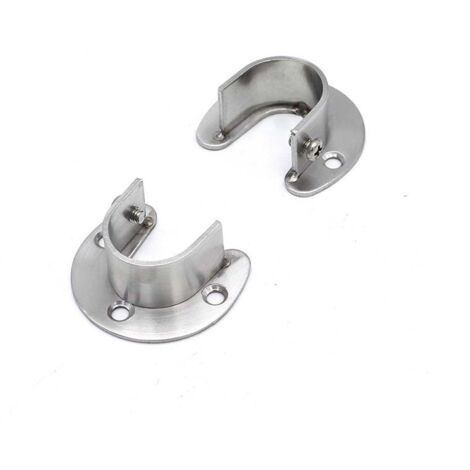 Support de tringle à rideaux argenté, douilles en forme de U, tringle à vêtements (1/5)