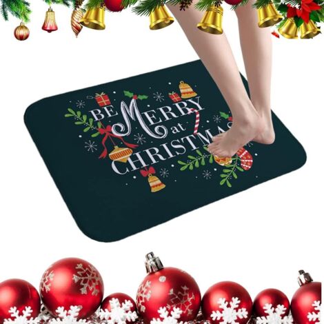 Tapis de Noël, tapis de bain antidérapants, tapis de salle de bain, revêtements de sol lavables (1/5)