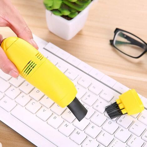 1 mini aspirateur jaune, nettoyeur de clavier USB, nettoyeur de poussière (1/5)