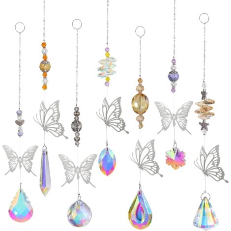 Attrape-soleil en cristal, pendentif prisme, attrape-soleil en cristal coloré, attrape-soleil (1/5)